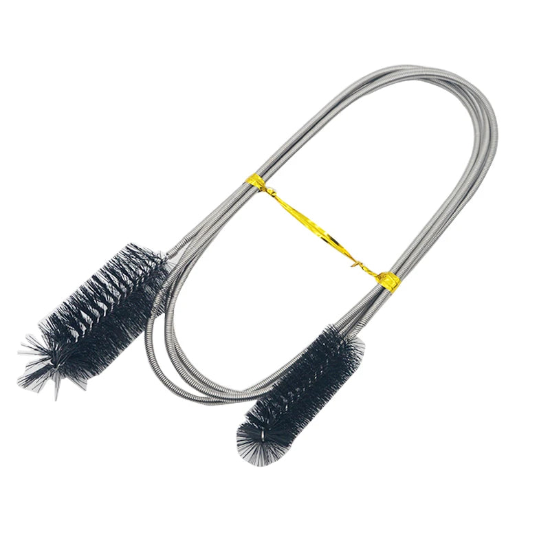 Stainless Steel Double Head Aquarium Cleaning Brush black length-90cm by HitMyNeed
