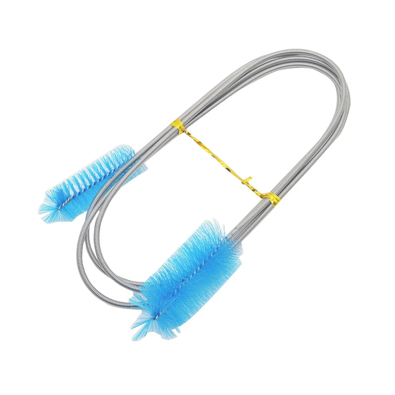 Stainless Steel Double Head Aquarium Cleaning Brush blue length-90cm by HitMyNeed