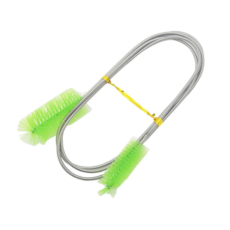 Stainless Steel Double Head Aquarium Cleaning Brush green length-90cm by HitMyNeed