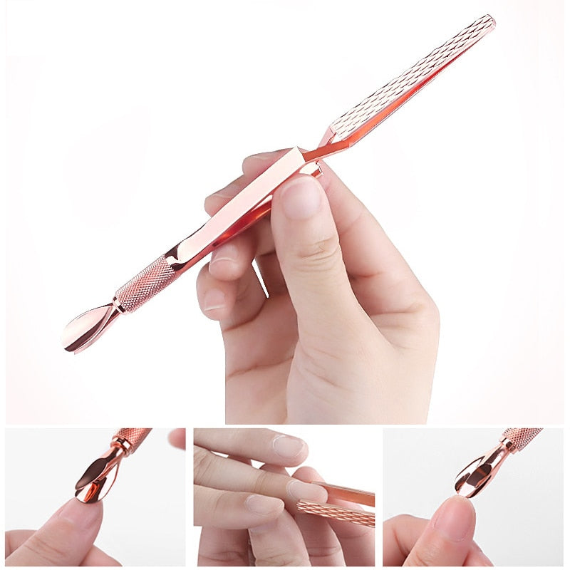 Stainless Steel Dual-Ended Cuticle Pusher Tool by HitMyNeed