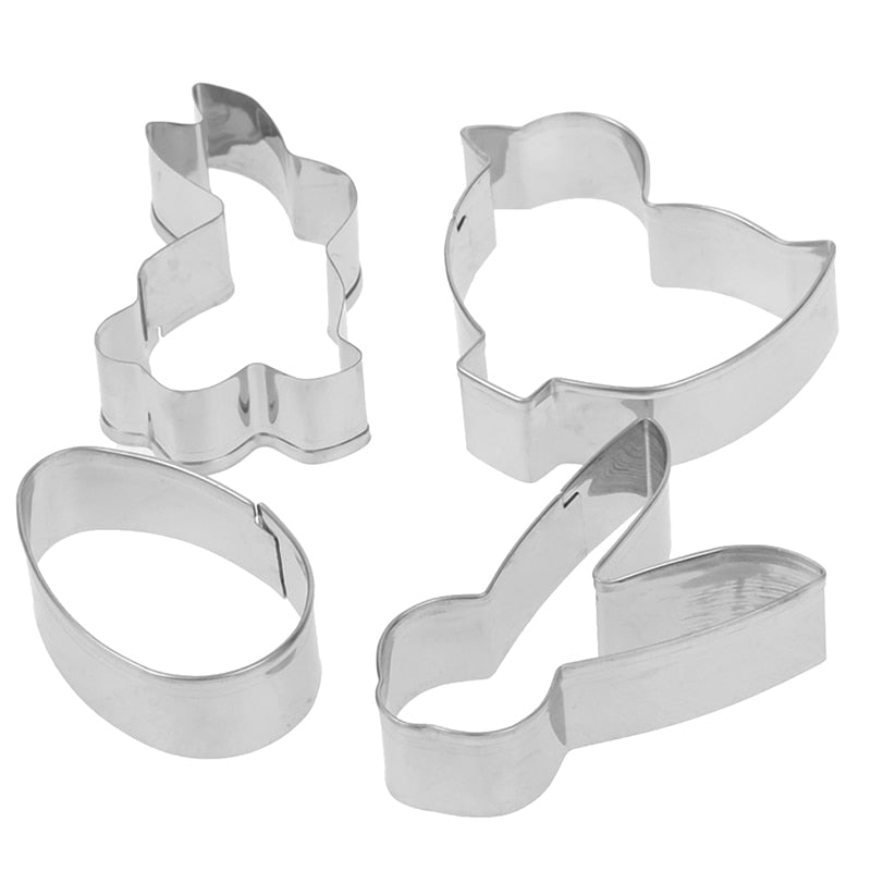 Stainless Steel Easter Cookie Cutter Set (4pcs) by HitMyNeed