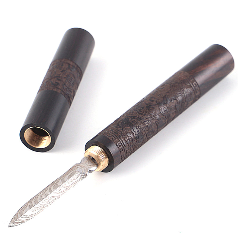 Stainless Steel Ebony Puer Tea Needle & Knife by HitMyNeed