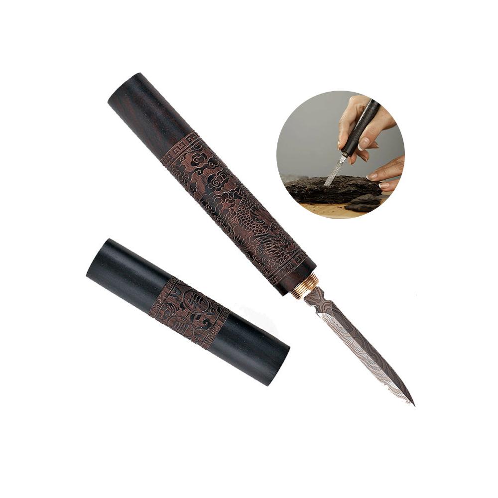 Stainless Steel Ebony Puer Tea Needle & Knife by HitMyNeed