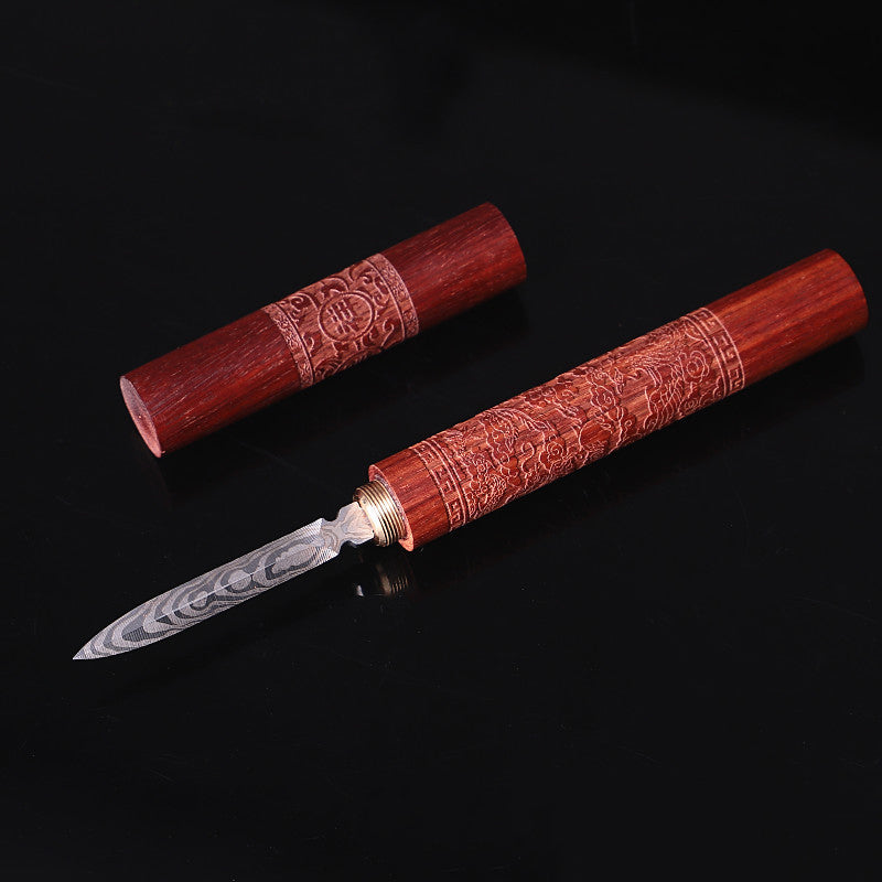 Stainless Steel Ebony Puer Tea Needle & Knife red by HitMyNeed
