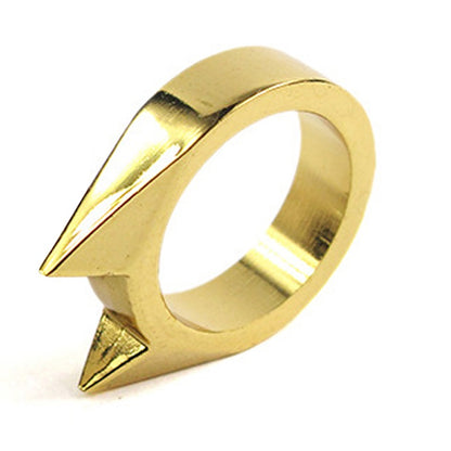 Stainless Steel EDC Self-Defense Safety Ring gold by HitMyNeed