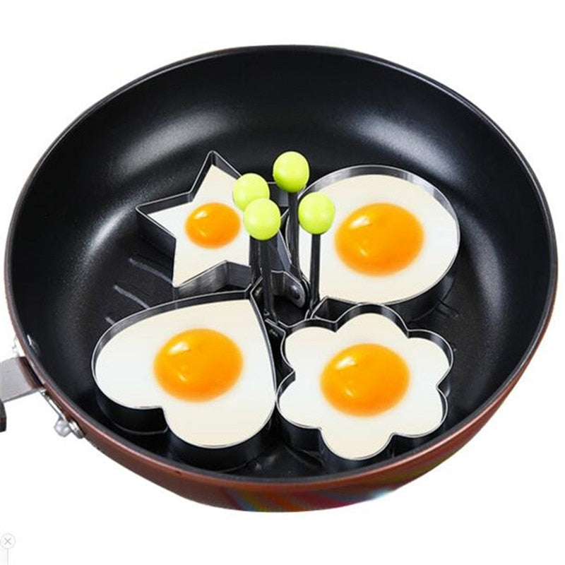 Stainless Steel Egg Rings Cooking Mold Set, 4 Shapes by HitMyNeed
