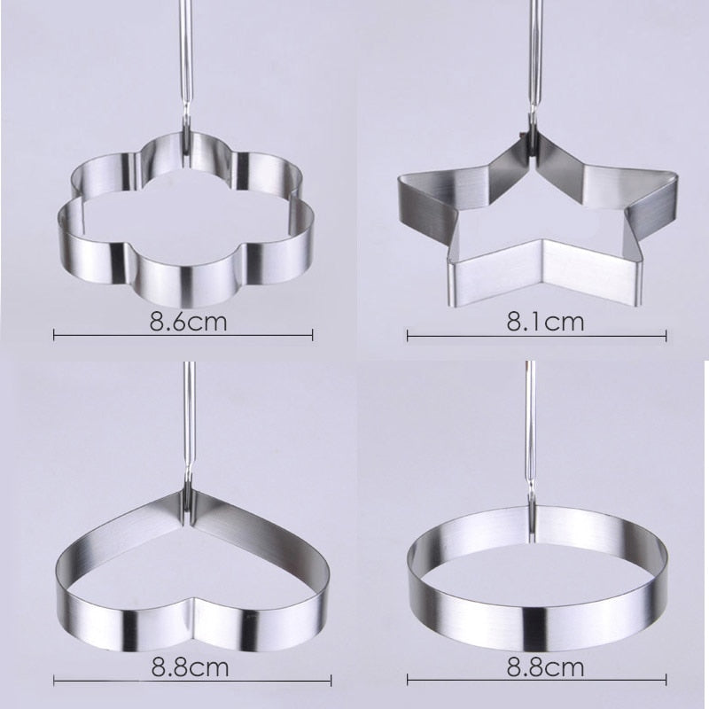 Stainless Steel Egg Rings Cooking Mold Set, 4 Shapes by HitMyNeed