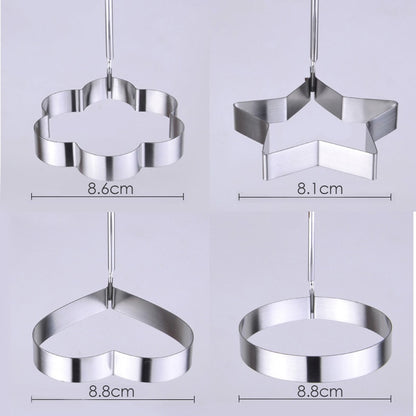 Stainless Steel Egg Rings Cooking Mold Set, 4 Shapes by HitMyNeed