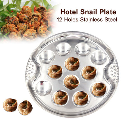 Stainless Steel Escargot Plate with 12 Holes by HitMyNeed