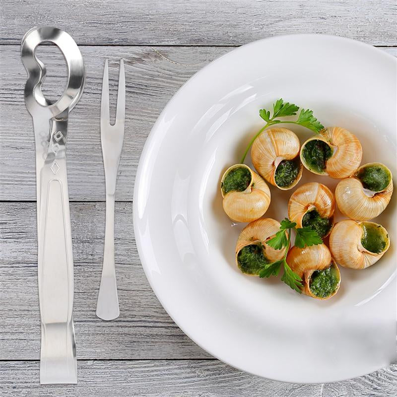 Stainless Steel Escargot Tongs and Fork Set by HitMyNeed