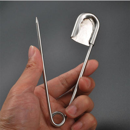 Stainless Steel Extra Large Safety Pins (7 Pack) by HitMyNeed