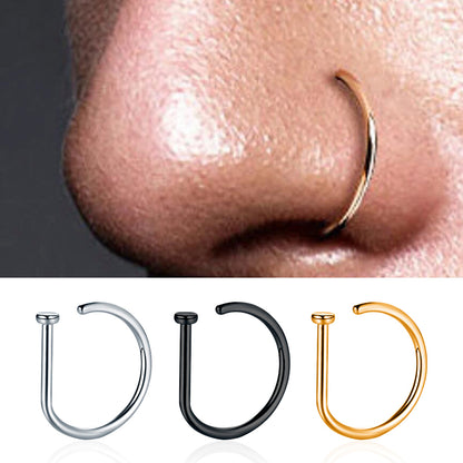 Stainless Steel Fake Nose Ring Clip-On Piercing by HitMyNeed