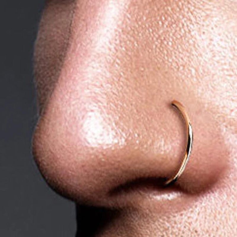 Stainless Steel Fake Nose Ring Clip-On Piercing by HitMyNeed