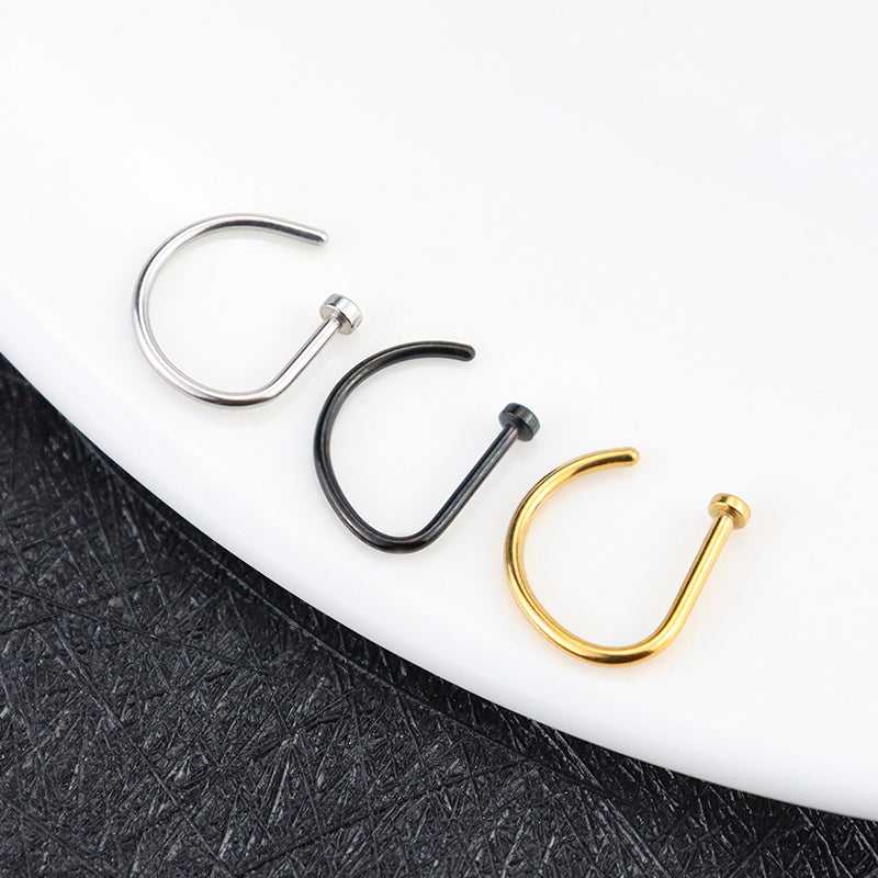 Stainless Steel Fake Nose Ring Clip-On Piercing by HitMyNeed