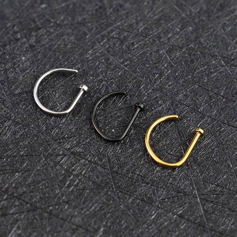 Stainless Steel Fake Nose Ring Clip-On Piercing by HitMyNeed