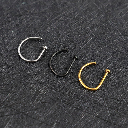 Stainless Steel Fake Nose Ring Clip-On Piercing by HitMyNeed