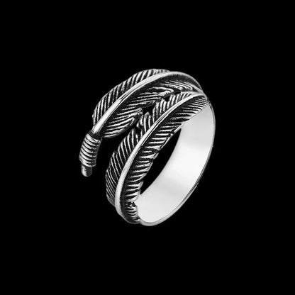 Stainless Steel Feather Ring for Men and Women by HitMyNeed