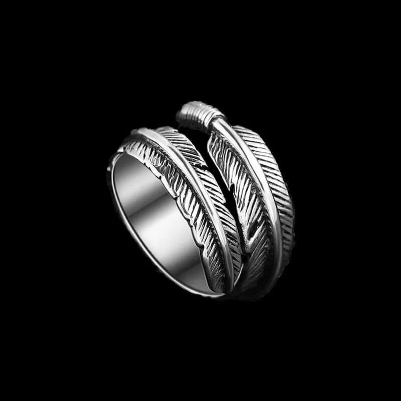 Stainless Steel Feather Ring for Men and Women by HitMyNeed