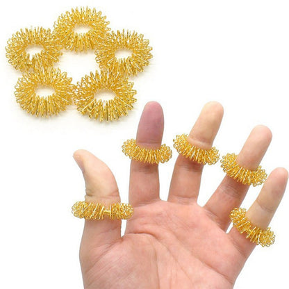 Stainless Steel Finger Acupressure Massage Rings by HitMyNeed