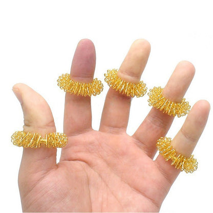 Stainless Steel Finger Acupressure Massage Rings by HitMyNeed