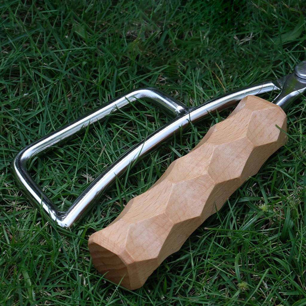 Stainless Steel Fire Pit Tongs with Wooden Handle by HitMyNeed