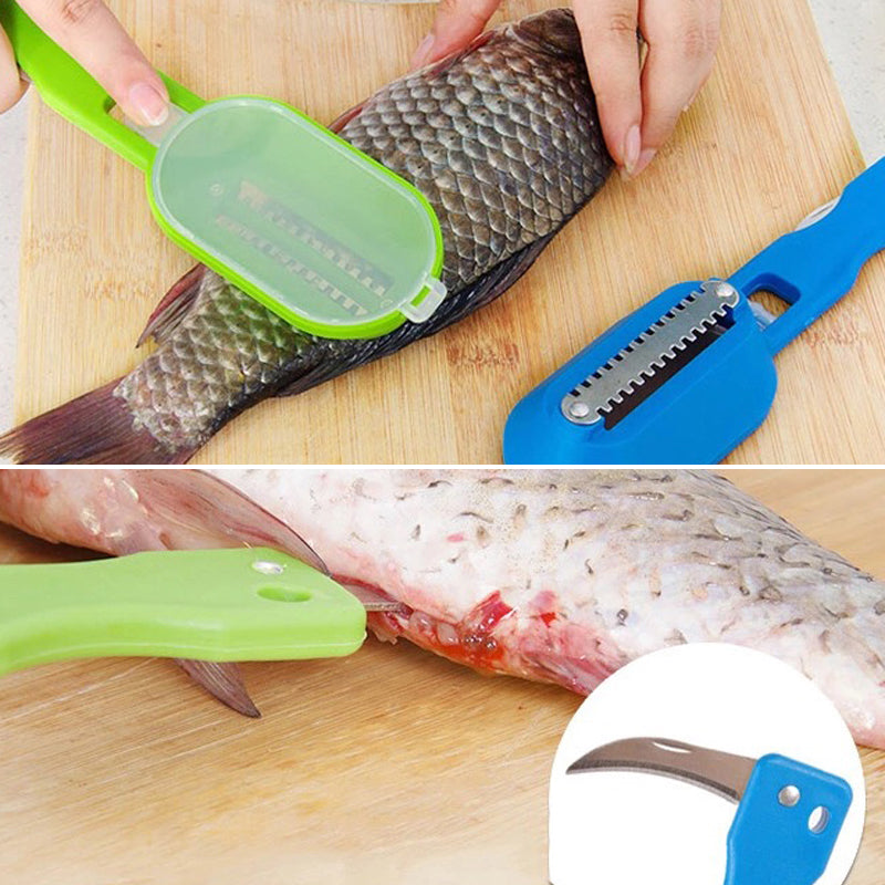 Stainless Steel Fish Scaler with Built-In Knife by HitMyNeed