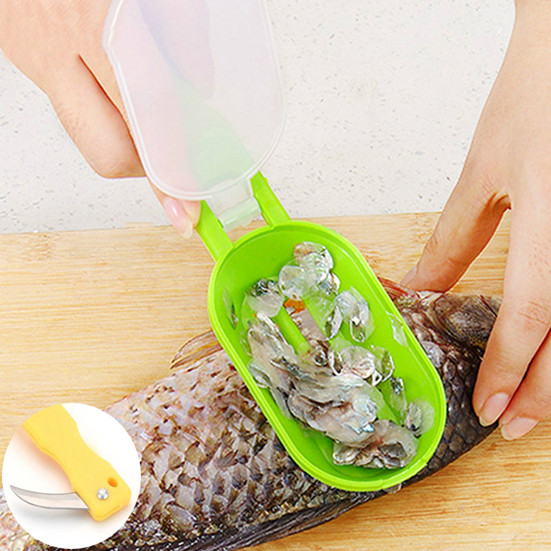 Stainless Steel Fish Scaler with Built-In Knife by HitMyNeed