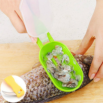 Stainless Steel Fish Scaler with Built-In Knife by HitMyNeed
