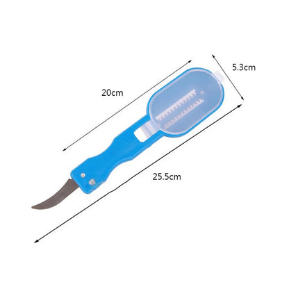 Stainless Steel Fish Scaler with Built-In Knife by HitMyNeed
