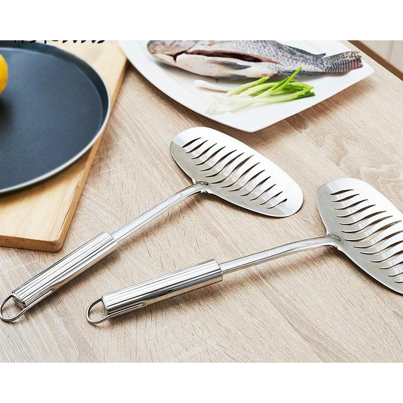Stainless Steel Fish Spatula with Non-Slip Handle by HitMyNeed