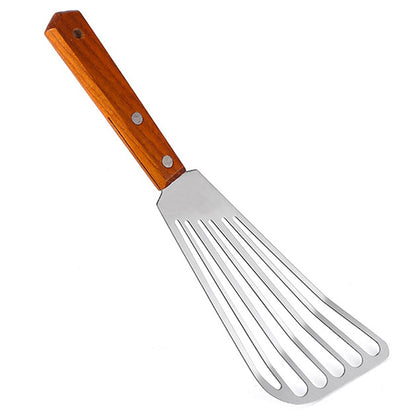 Stainless Steel Fish Spatula with Wooden Handle by HitMyNeed