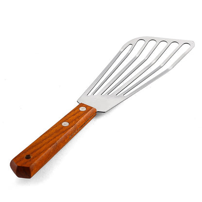 Stainless Steel Fish Spatula with Wooden Handle by HitMyNeed