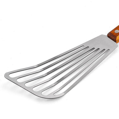 Stainless Steel Fish Spatula with Wooden Handle by HitMyNeed