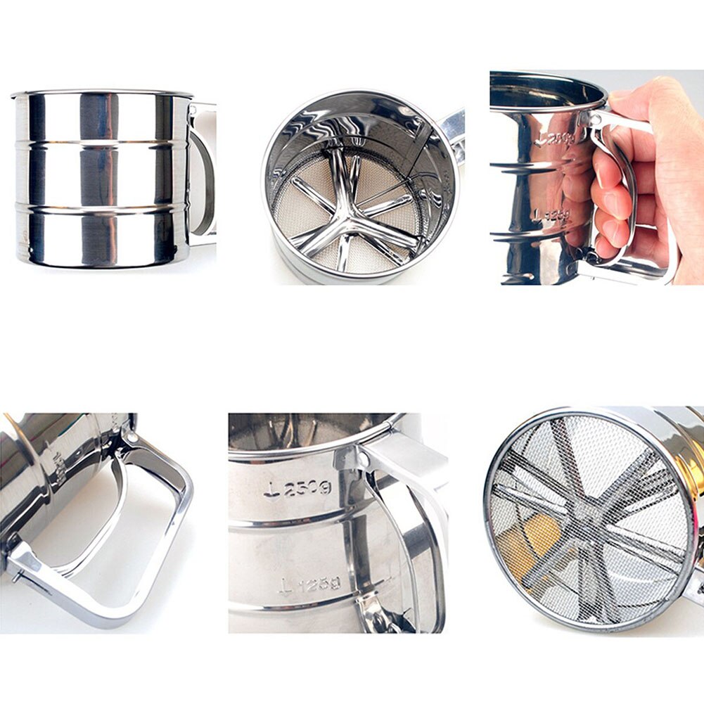 Stainless Steel Flour Shaker with Measuring Scale by HitMyNeed