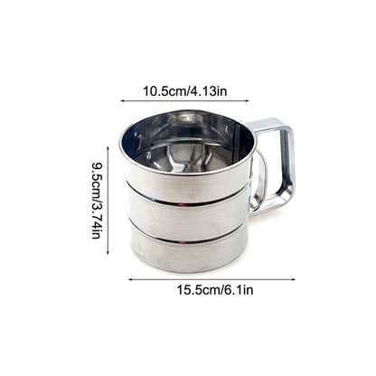 Stainless Steel Flour Sifter with Handle 15.5cm by HitMyNeed