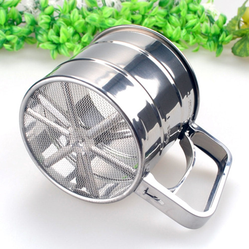 Stainless Steel Flour Sifter with Handle 15.5cm by HitMyNeed