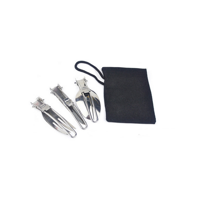 Stainless Steel Foldable Camping Cutlery Set by HitMyNeed