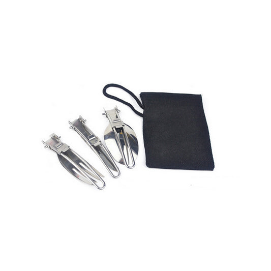 Stainless Steel Foldable Camping Cutlery Set by HitMyNeed