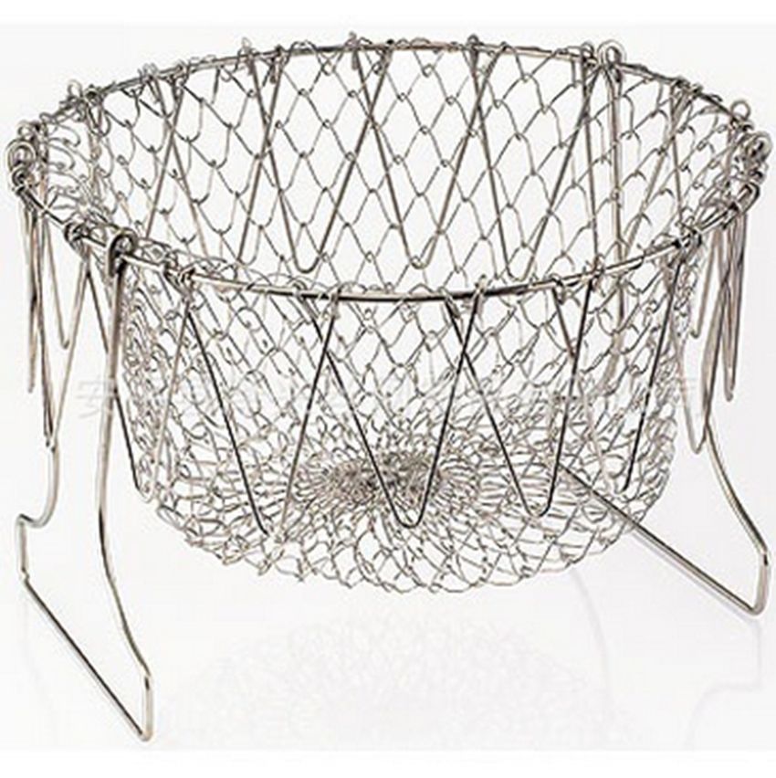 Stainless Steel Foldable Chef Basket Strainer by HitMyNeed