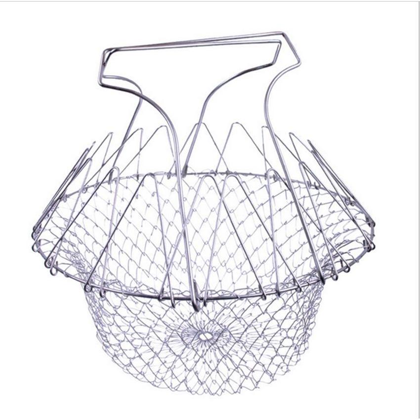 Stainless Steel Foldable Chef Basket Strainer by HitMyNeed