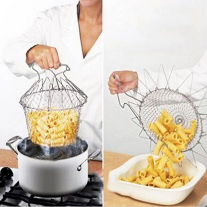 Stainless Steel Foldable Chef Basket Strainer by HitMyNeed
