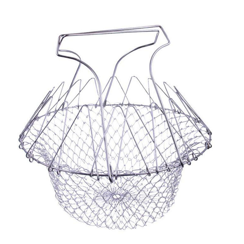 Stainless Steel Foldable Mesh Basket Strainer by HitMyNeed