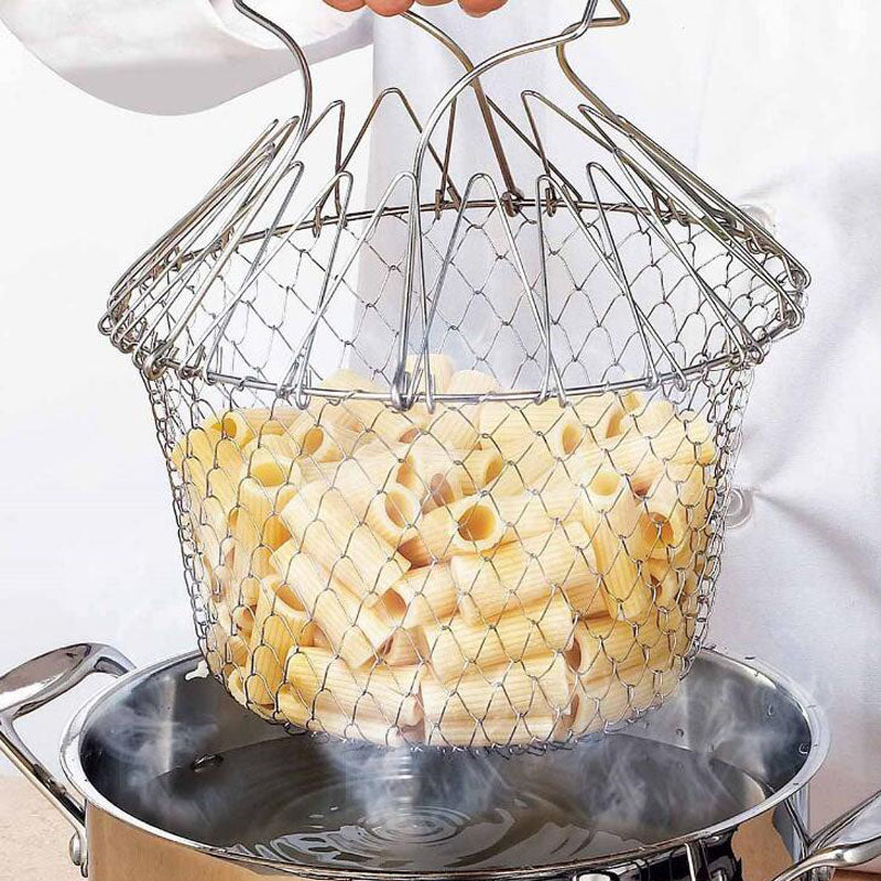 Stainless Steel Foldable Mesh Basket Strainer by HitMyNeed