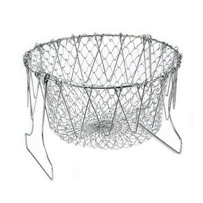 Stainless Steel Foldable Mesh Basket Strainer by HitMyNeed