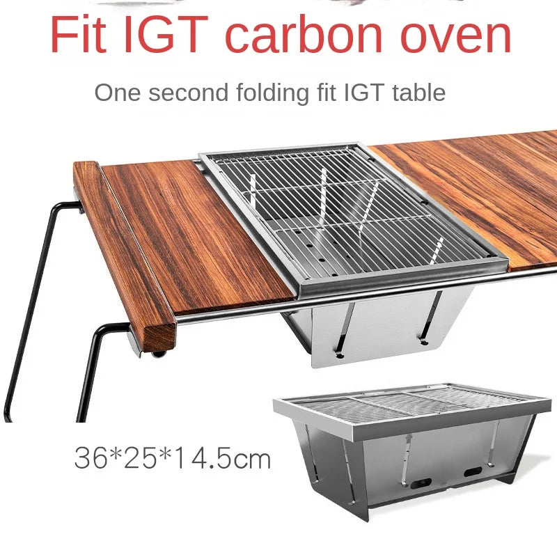 Stainless Steel Folding Camping BBQ Grill Stove by HitMyNeed
