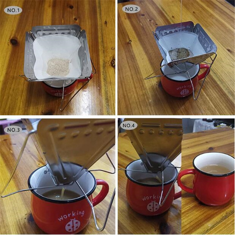 Stainless Steel Folding Camping Drip Coffee Maker by HitMyNeed