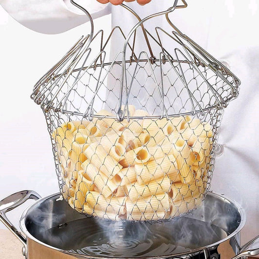 Stainless Steel Folding Frying and Strainer Basket by HitMyNeed