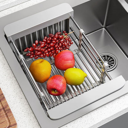 Stainless Steel Folding Over-Sink Dish Drain Rack by HitMyNeed