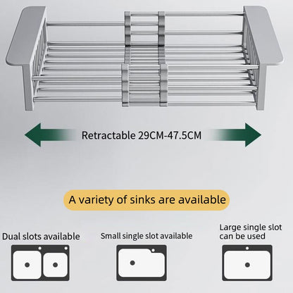 Stainless Steel Folding Over-Sink Dish Drain Rack by HitMyNeed