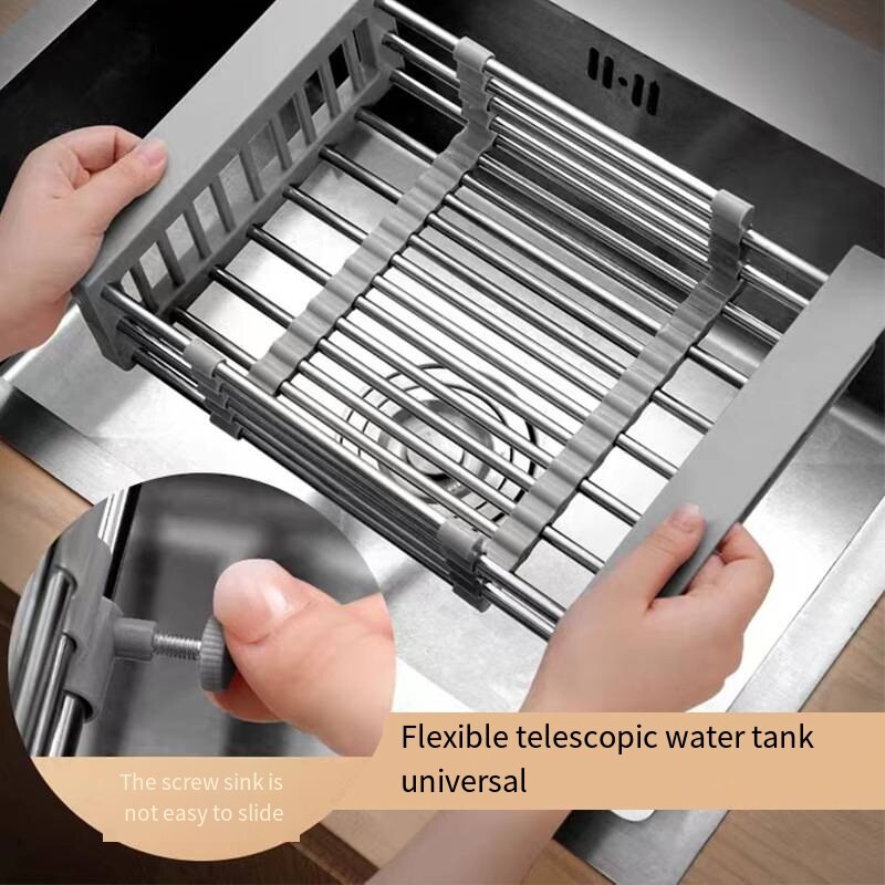 Stainless Steel Folding Over-Sink Dish Drain Rack by HitMyNeed